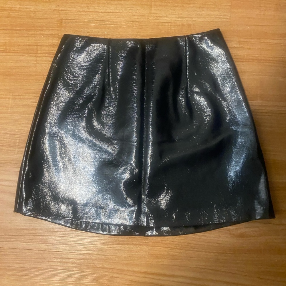 Abercrombie and Fitch Vegan Leather Mini Skort (Navy)